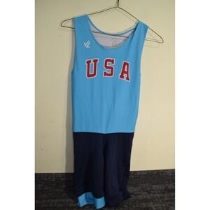 JL Racing USA Crew Uni Rowing Unisuit Singlet Outfit MENS M Blue